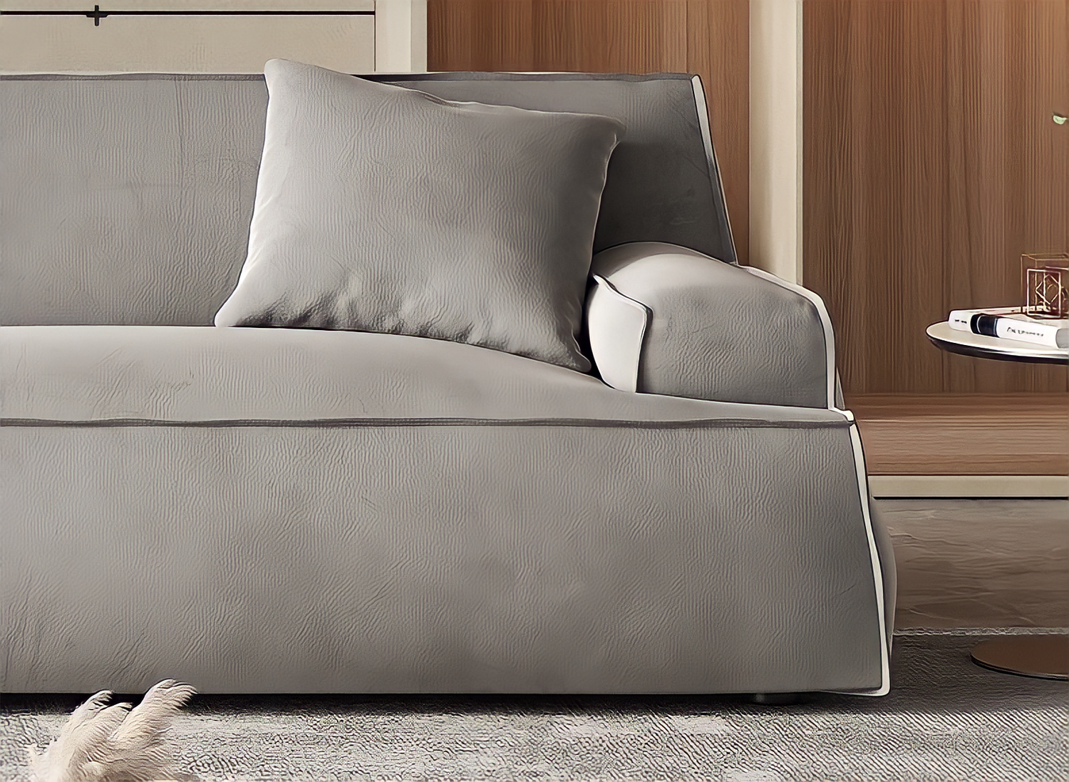 Posh Suede Leather Sofa